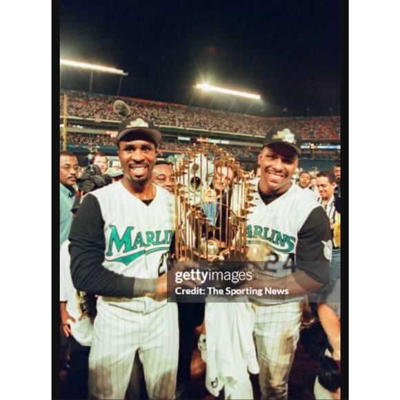 1997 Majestic Bobby Bonilla MLB Florida Marlins World Series Jersey Men's XL - Picture 11 of 11